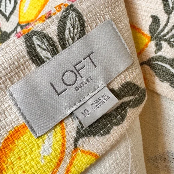 NWT Loft Outlet Lemon Print A-Line Above Knee Skirt, Size 10 - Picture 7 of 10